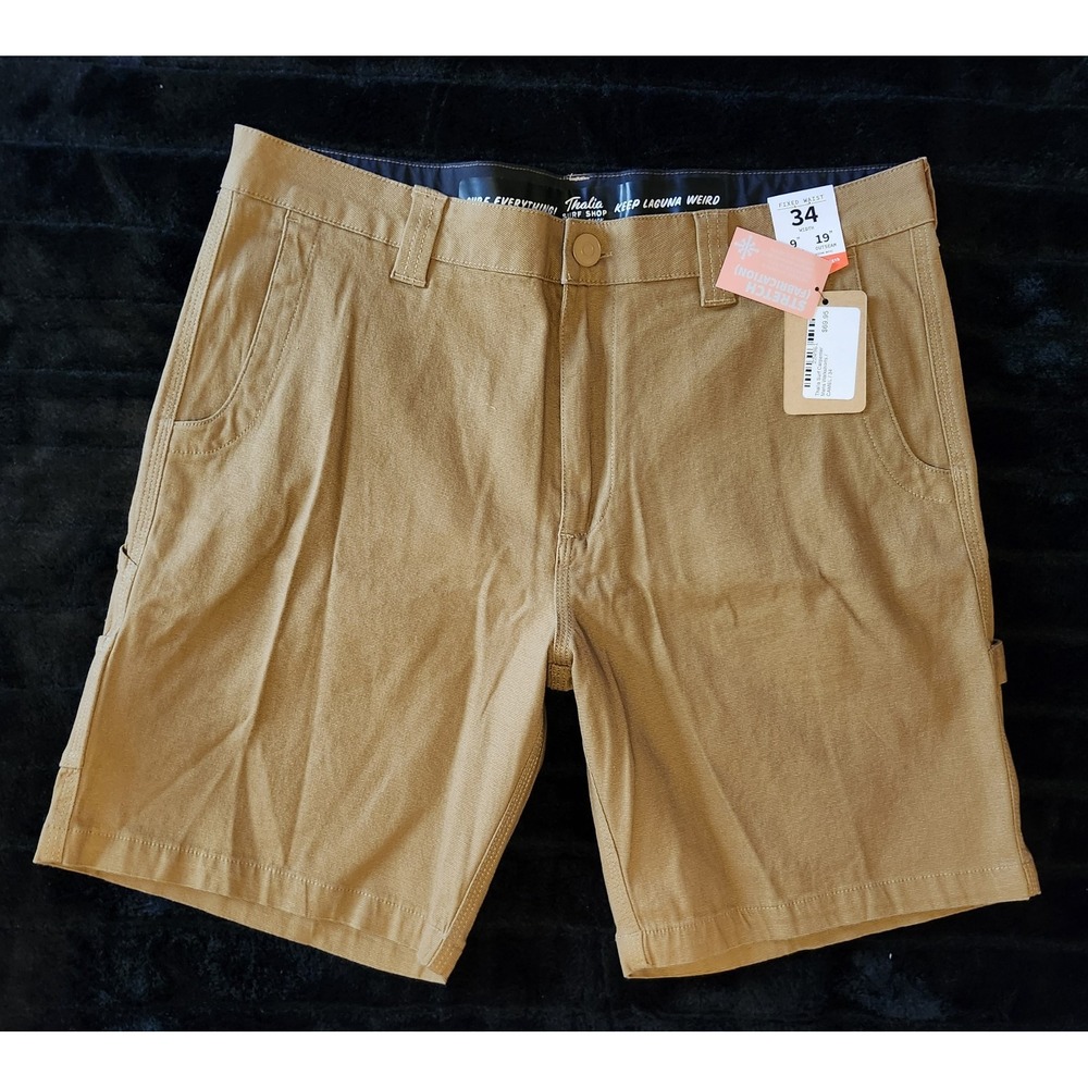Thalia Surf Carpenter Mens Walkshorts Brown 34 Waist 9" Inseam 19" Outseam